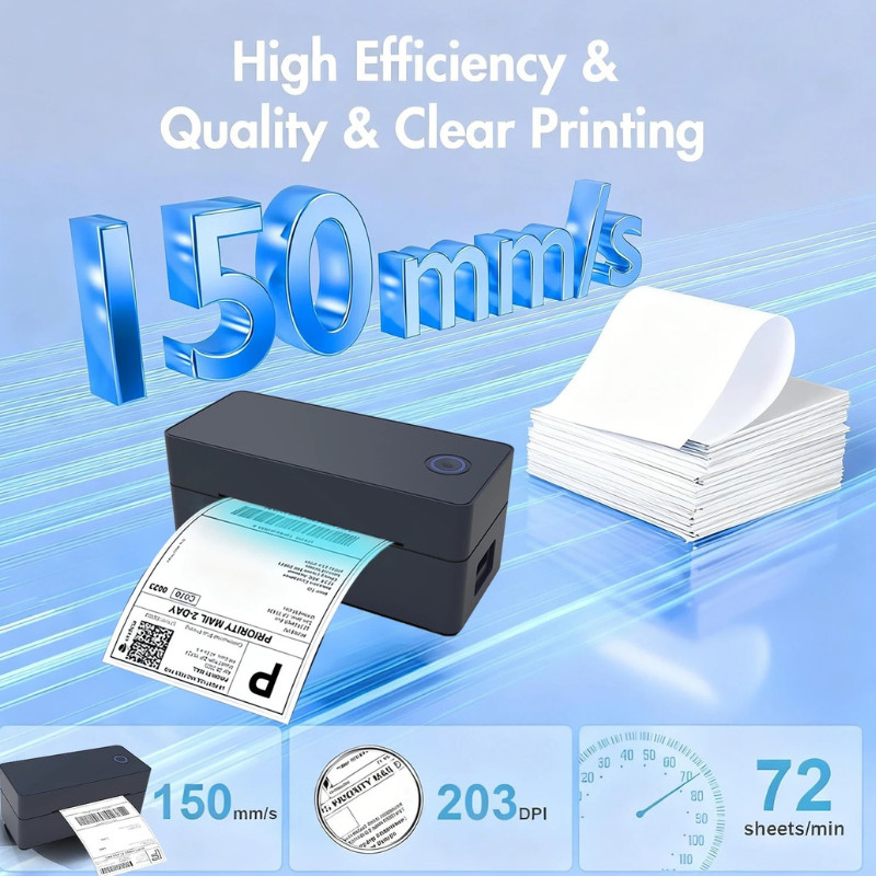 Wireless 4×6 Thermal Shipping Label Printer Desktop Label Printer for Business