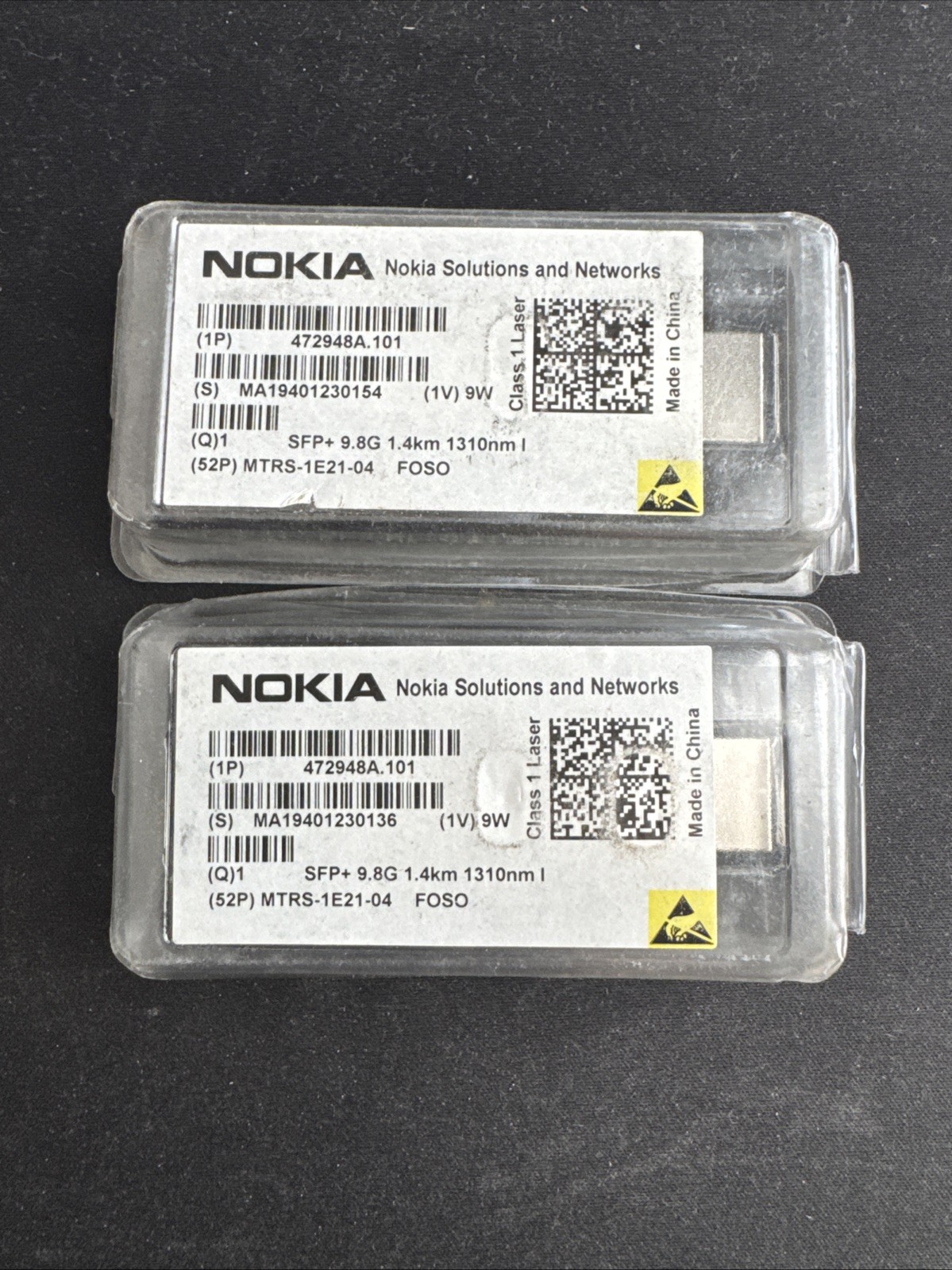 Nokia SFP+ 9.8G 1.4km 1310nm SFP Transceiver FOSO (52P) MTRS-1E21-04