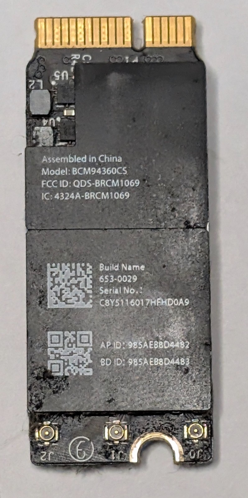 Apple AirPort Card BCM94360CS WiFi Bluetooth MacBook Pro Retina A1398 A1502