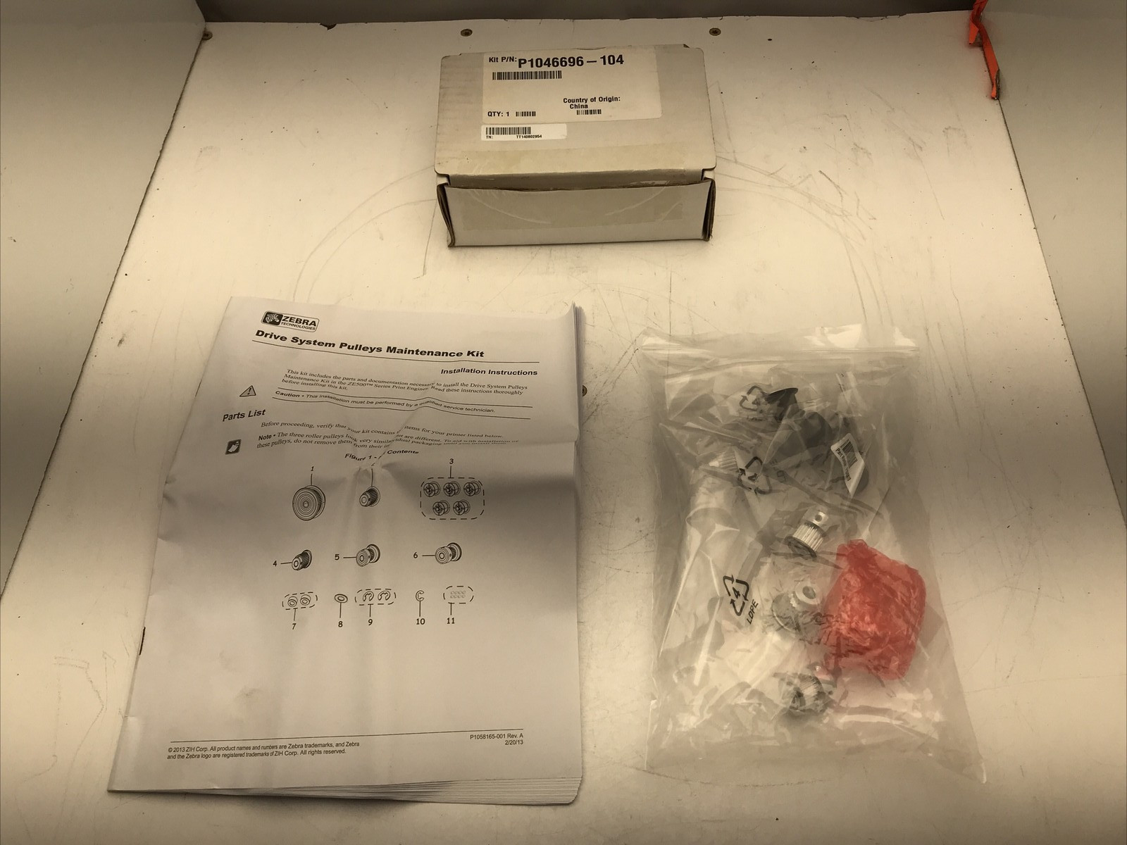 Zebra Media Drive Systems Pulleys Maintenance Kit P1046696-104 ZE500 203dpi