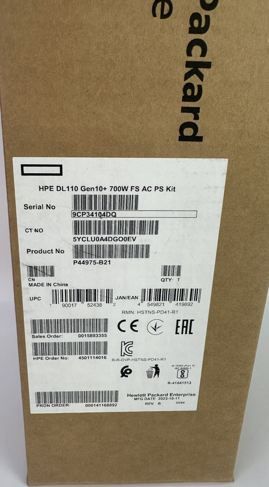 HPE Gen10 Plus DL110 DL145 Gen11 700W Power Supply Kit PSU Flex Slot 100V-240V