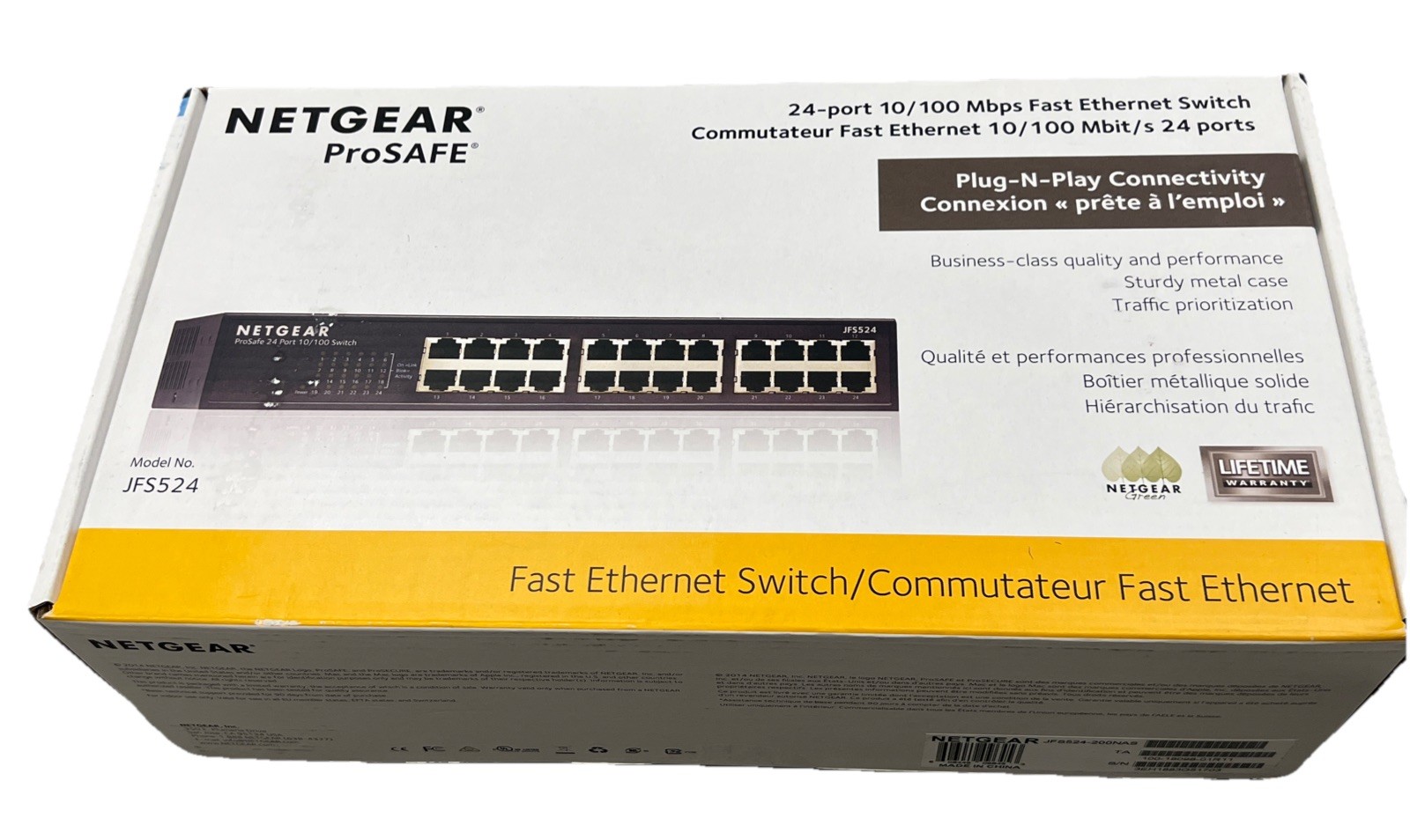 Netgear JFS524 ProSafe 24-Port 10/100 Mbps Fast Ethernet Switch Original Sealed
