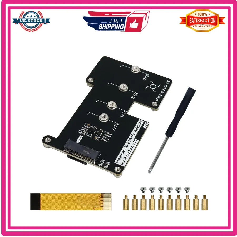 Freenove M.2 NVMe Adapter for Raspberry Pi 5 M.2 HAT PCIe 2230 2242 2260 2280
