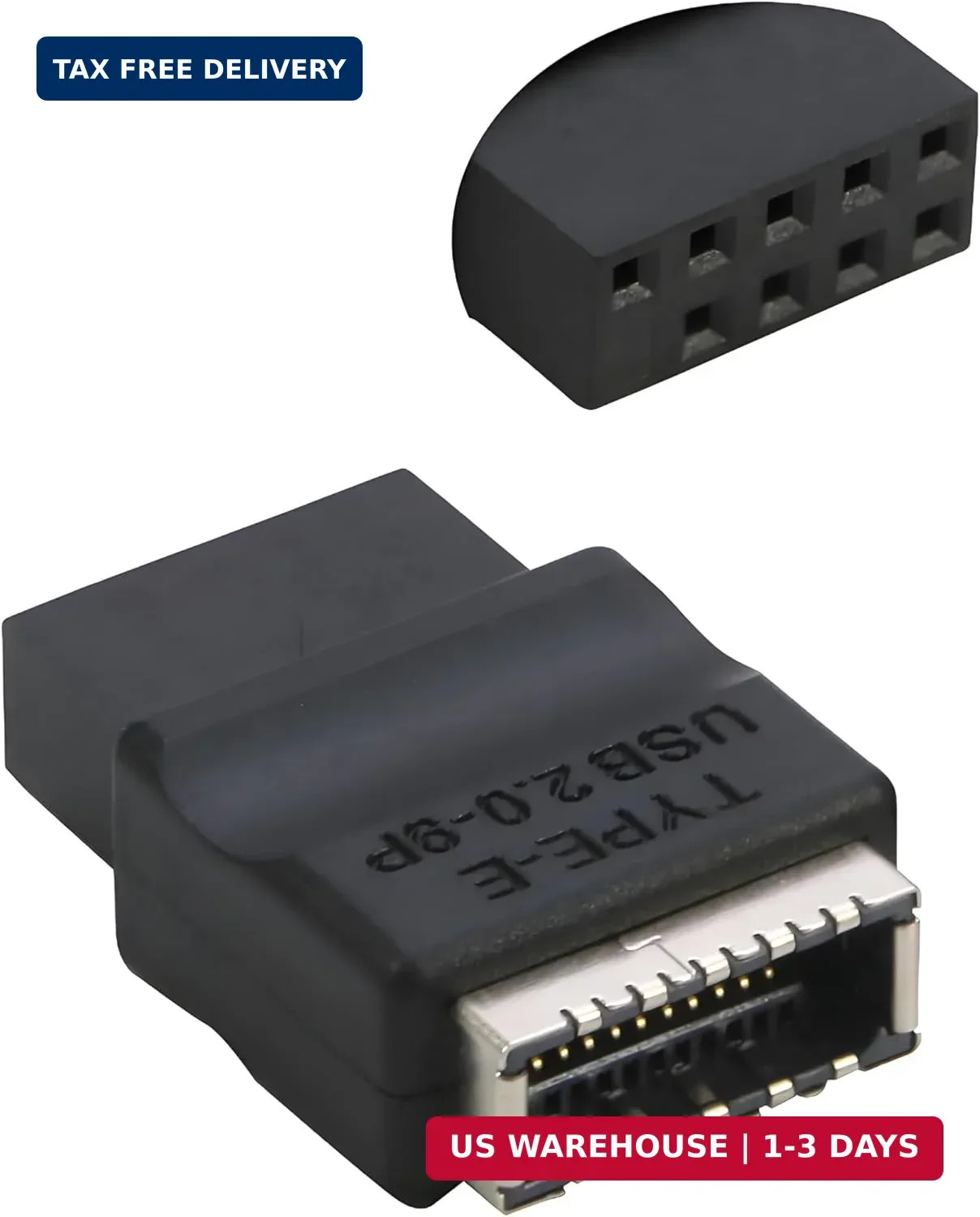 RIITOP USB 2.0 to USB 3.2 gen 1 Header Adapter, 9Pin to USB C Type-E Internal Mo