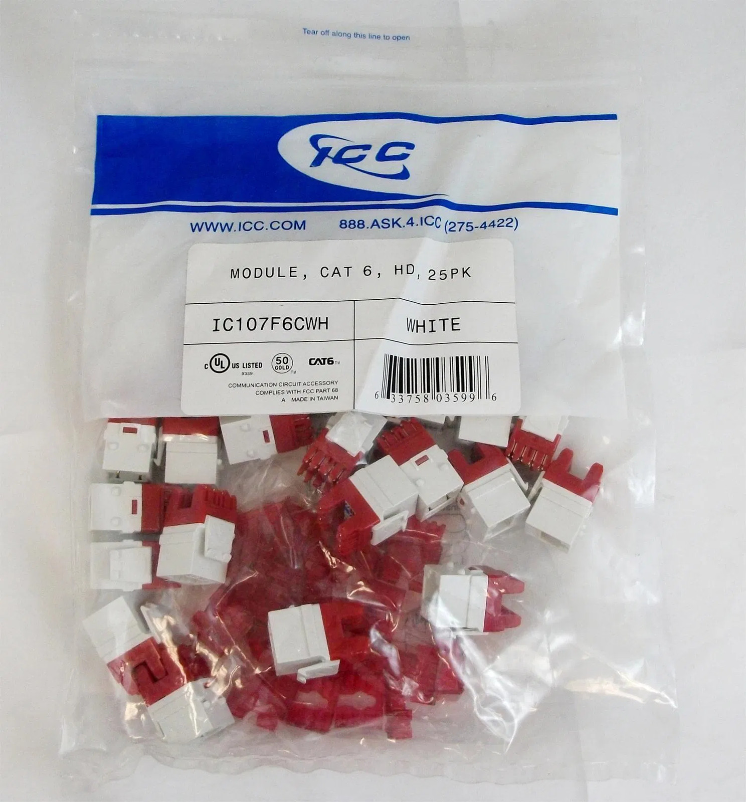 ICC Module Cat 6 Hd 25pk White TDICC-IC107F6CWH Garden Improvement Definition