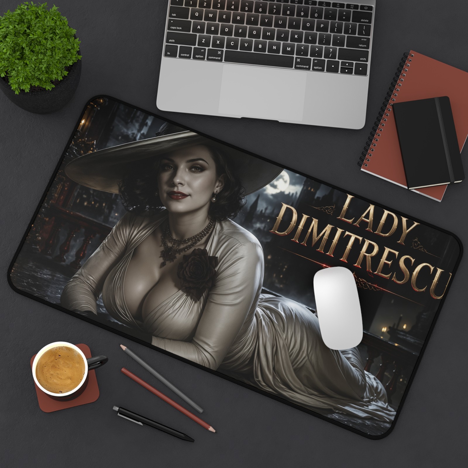 Lady Dimitrescu Mouse Pad, XXL Gothic Desk Mat, Gaming Setup Decor