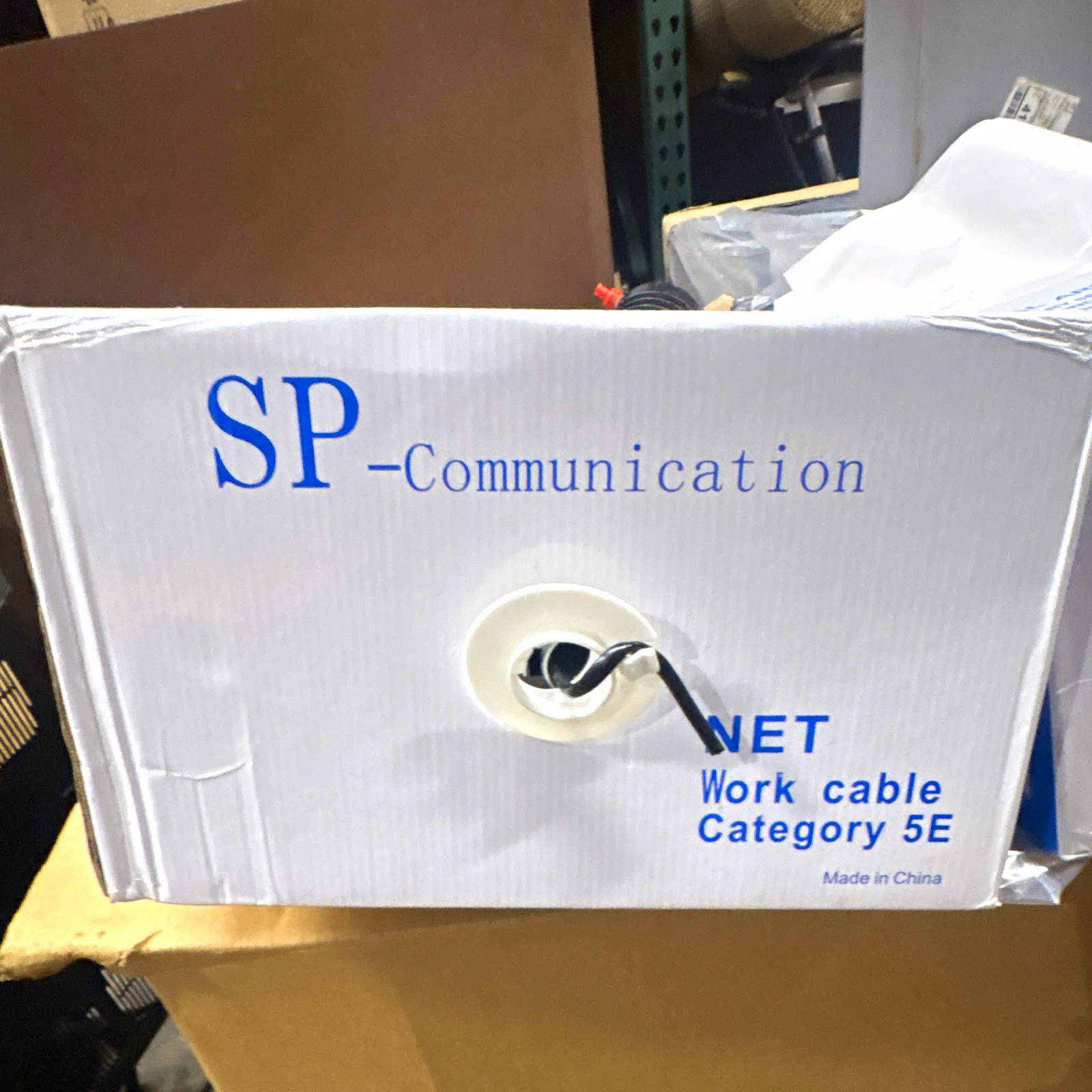 SP-Communication Cat5e Bulk Ethernet Cable 1000 ft White Raw (No Connector)