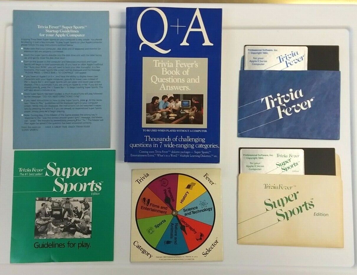 Trivia Fever Professional Software 1984 Super Sports Apple II