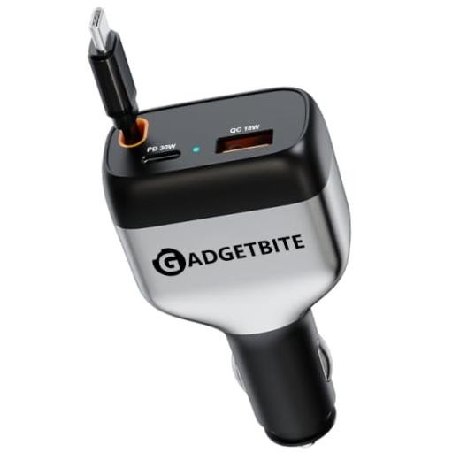 84W Fast Car Charger, Dual USB-C PD 30W & 33W + USB-A 18W, Multi-Port Car