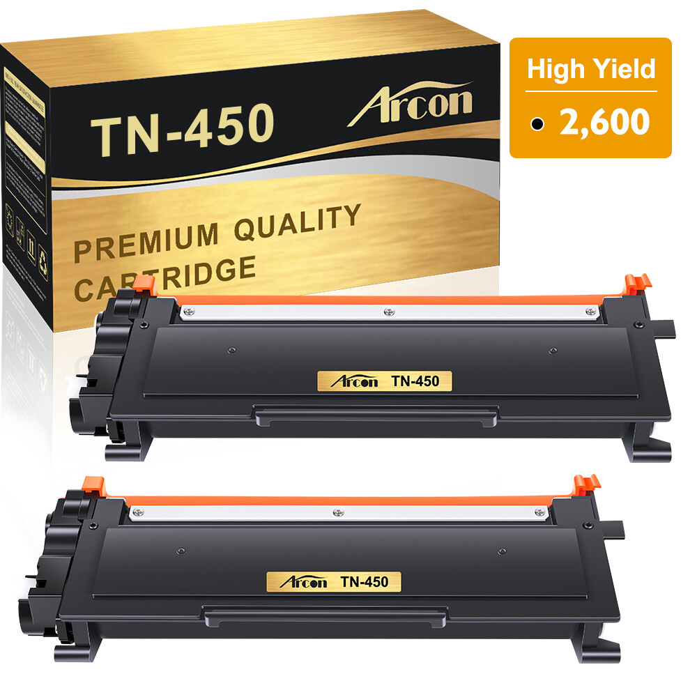 2PCS High Yield TN450 Toner Compatible with Brother HL-2270DW MFC-7360N 7860DW