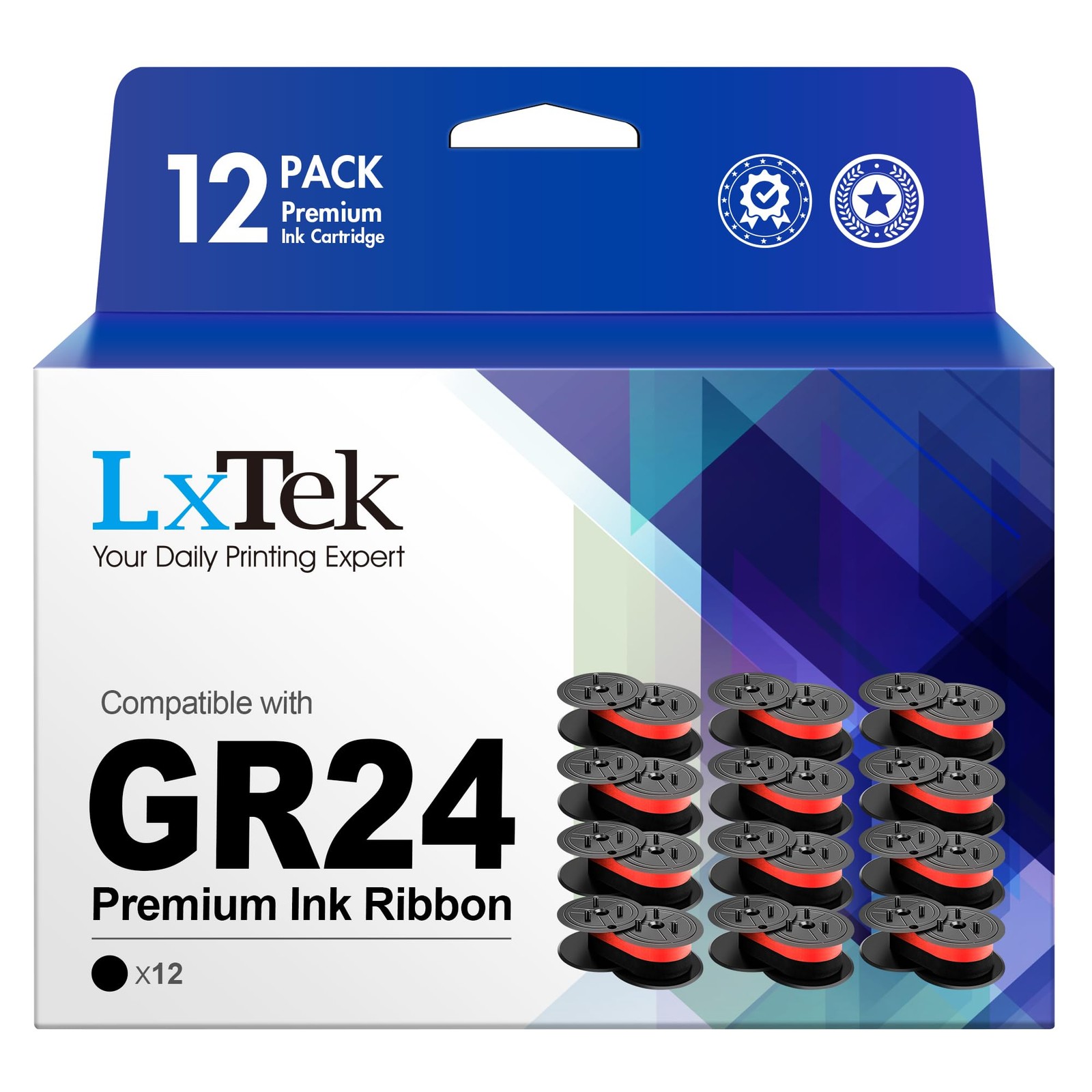 12 Pack Replacement for GR24 Universal Twin Spool Calculator Ribbon
