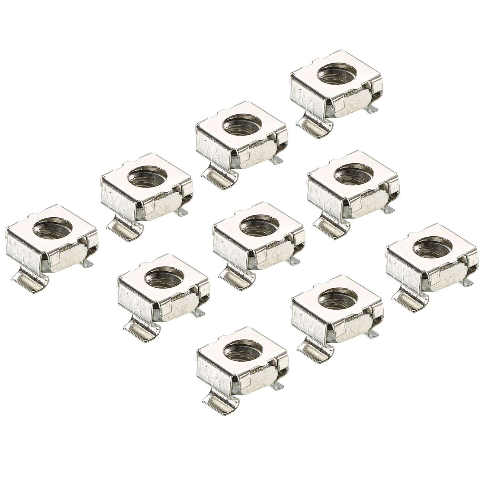 M6 Cage Nut Carbon Steel Nickel Plated Server Rack Cabinet Silver Tone 30Pcs