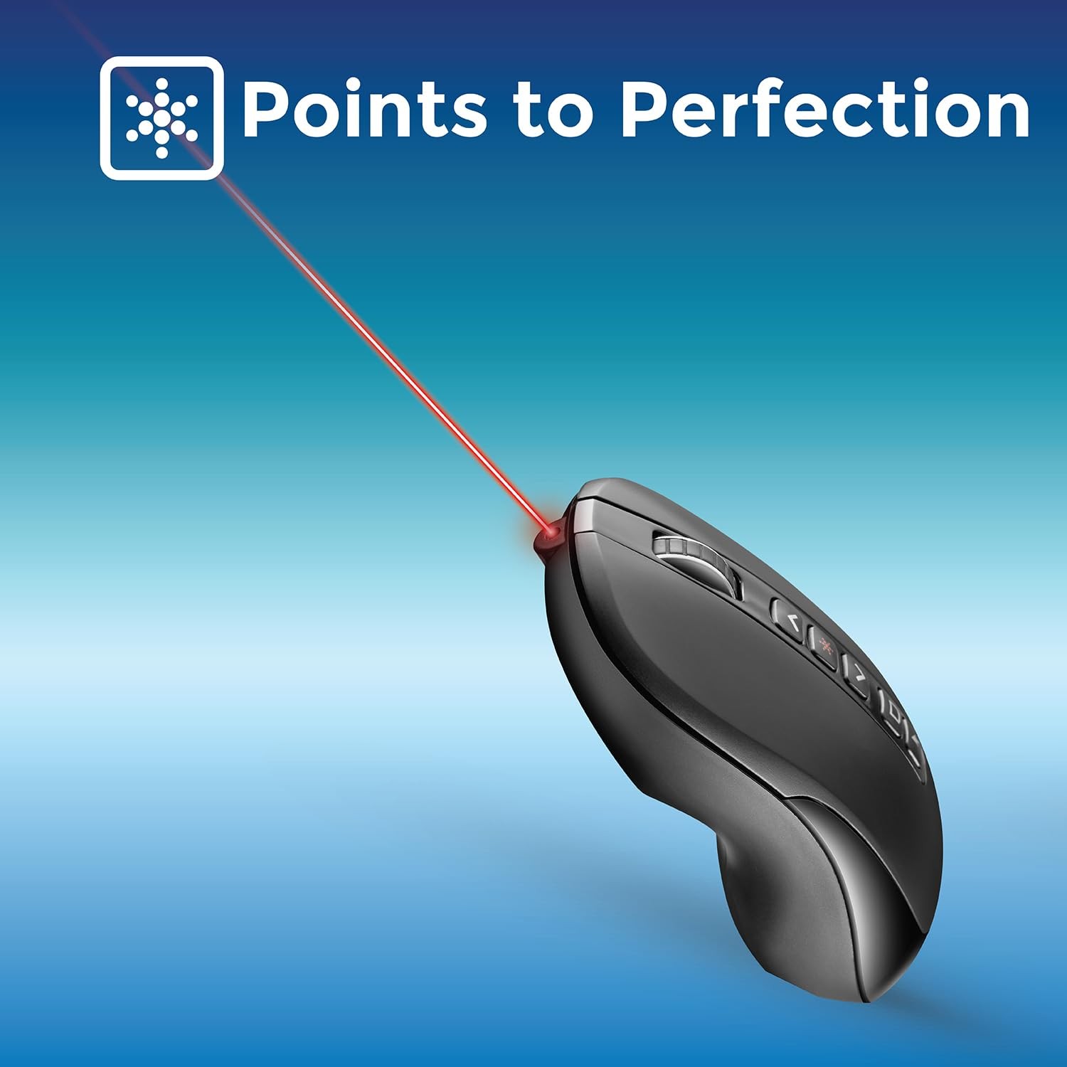 Adesso Air Mouse Wireless Desktop Presenter Mouse With Laser Pointer (imousep40)