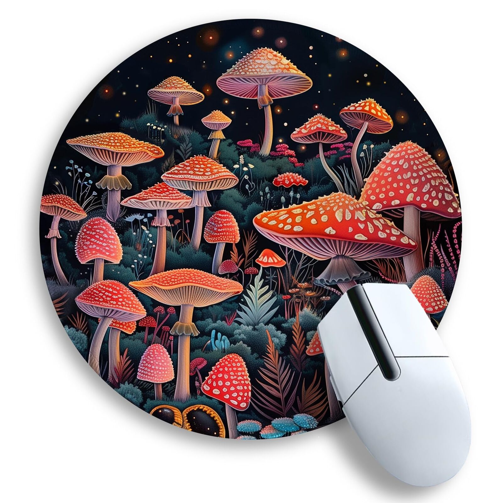 Mushroom Mouse Pad Mat, Cute Computer Mouse Pads for Desk, Funny Round Travel...