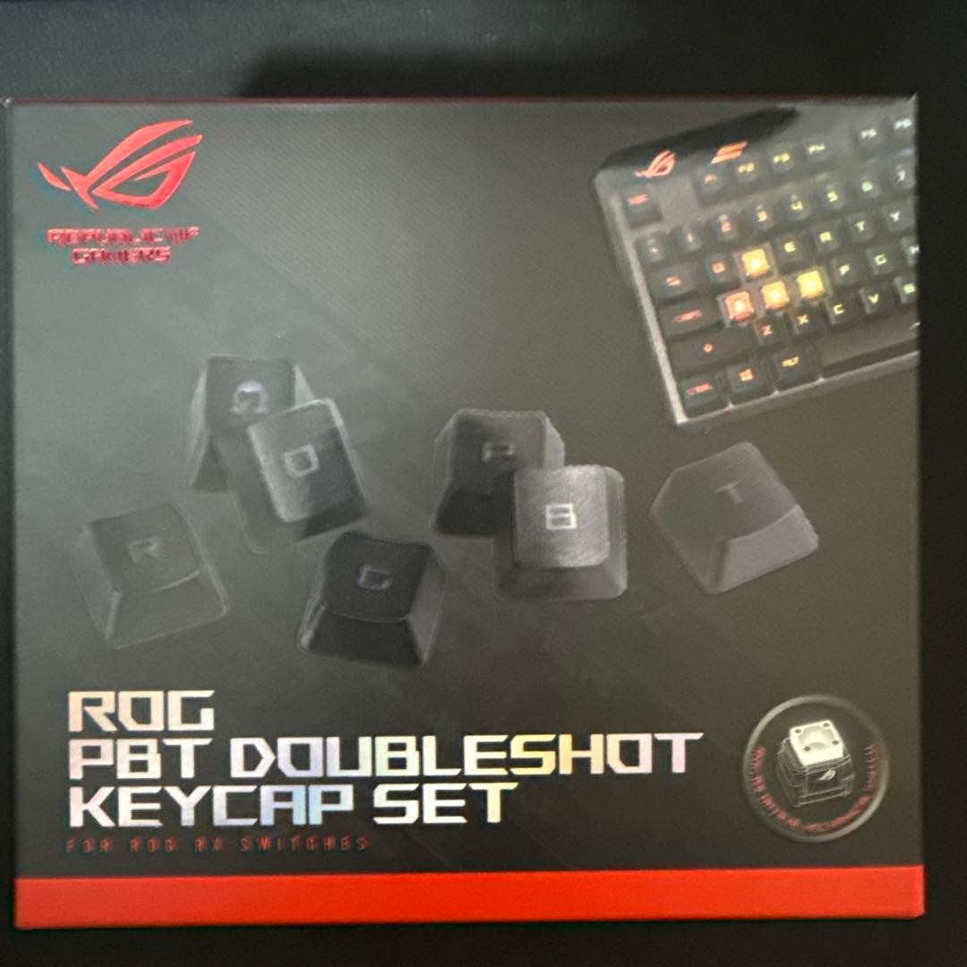 ASUS ROG PBT Doubleshot Keycap Set Black ROG RX Switch JP Unused