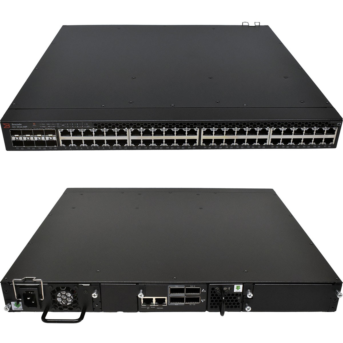Brocade Switch ICX 6610-48P 48x RJ45 8x 1/10Gbe SFP/SFP+ 4x 40Gbit Stacking Port