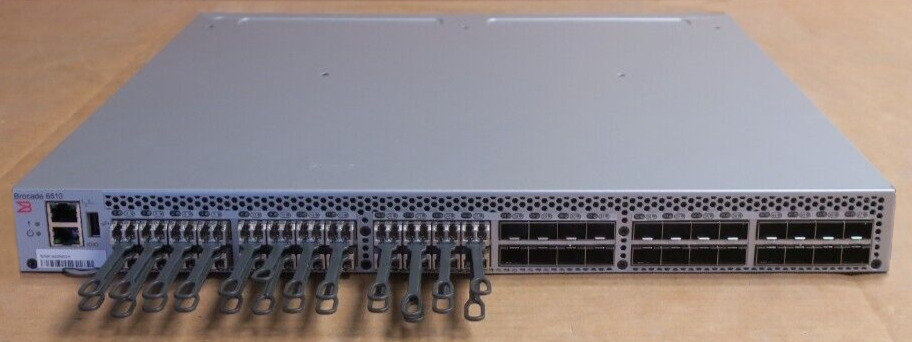 2 x Brocade 6510 48-Port 16Gb FC SANSM-6510-24RCS (24-Port Active) R2F +SFP  RLS