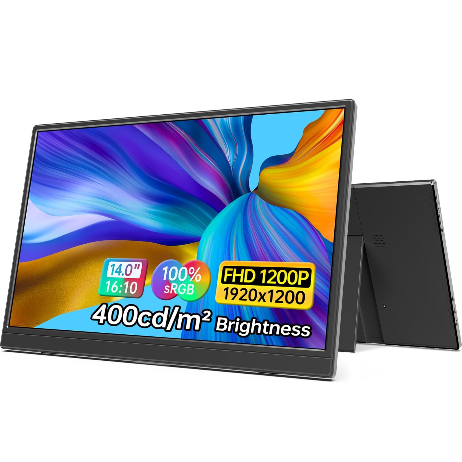 ForHelp 14 Inch Portable Monitor FHD1200P Ultra-Slim for Laptop Monitor, USB-...