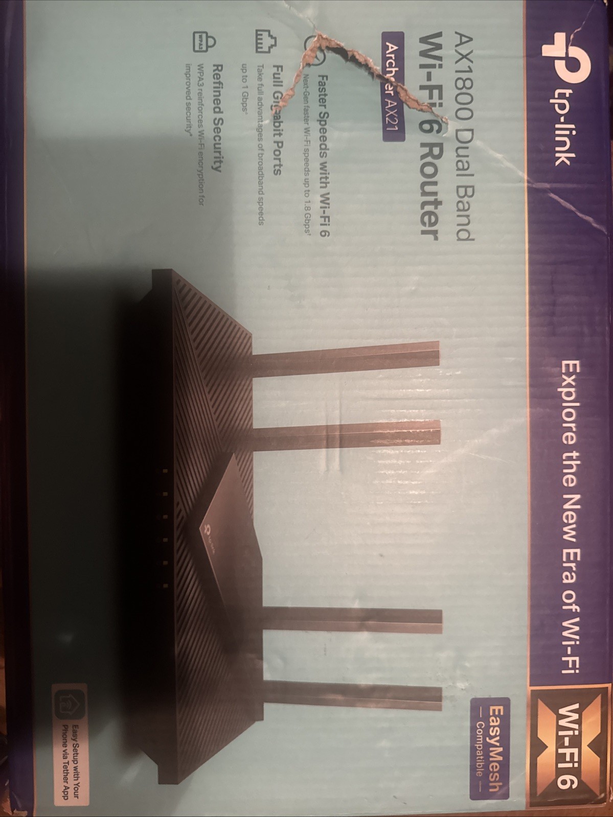 TP-Link AX1800 WiFi 6 Router V4 (Archer AX21) Dual Band Wireless Internet Router