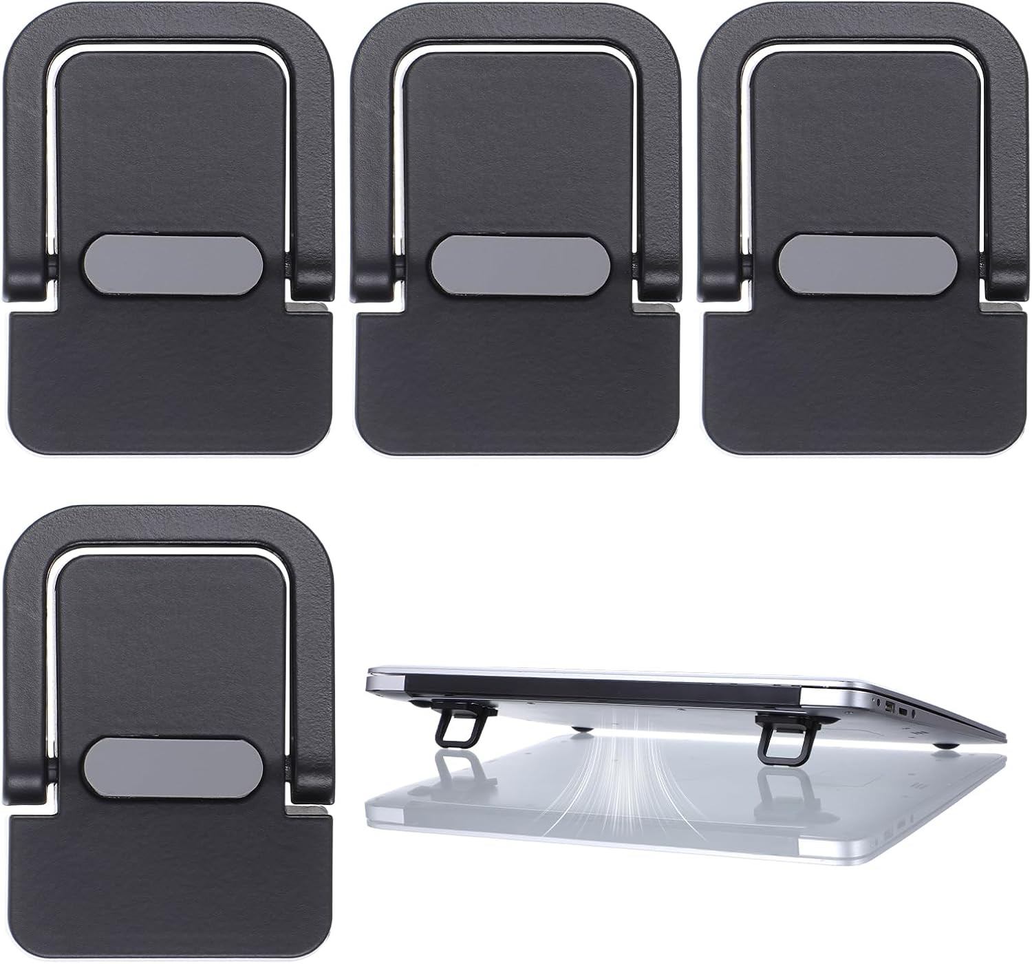 4PCS Portable Keyboard Riser Self Adhesive Laptop Stand Mini Invisible Computer