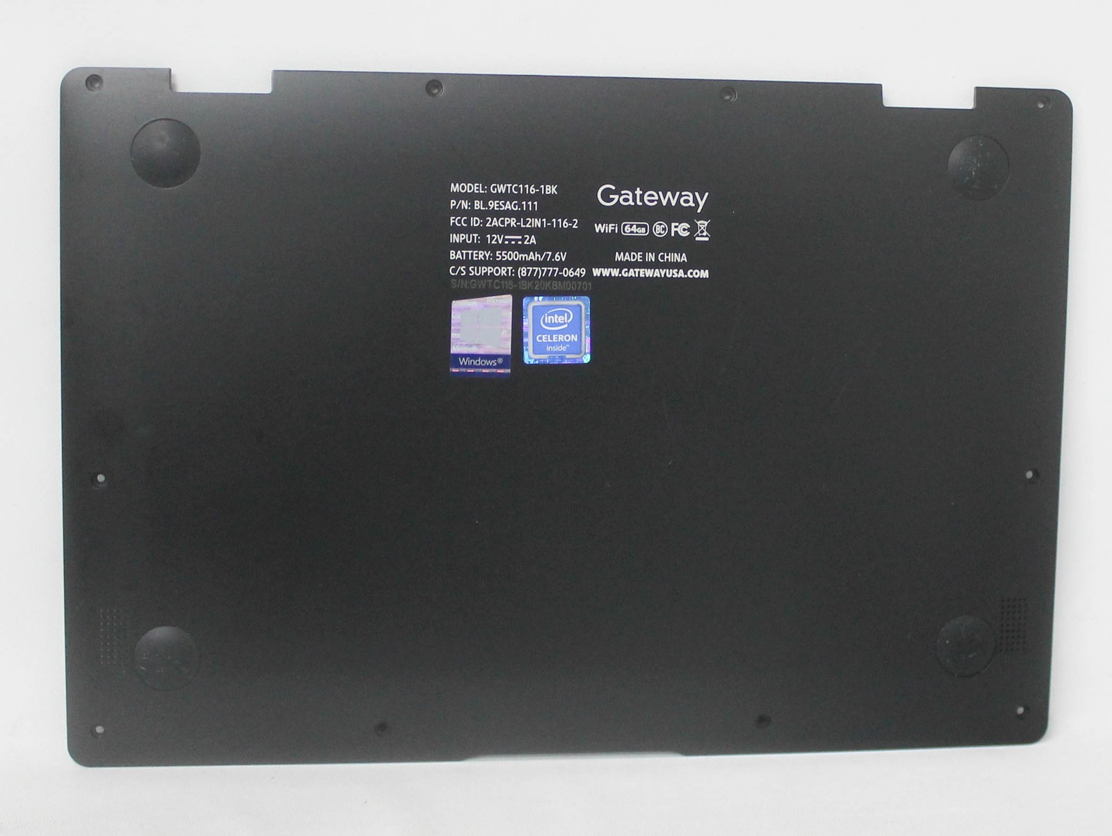 GWTC116-1BK-BASE Gateway Bottom Base Cover Black Gwtc116-1Bk "GRADE A"