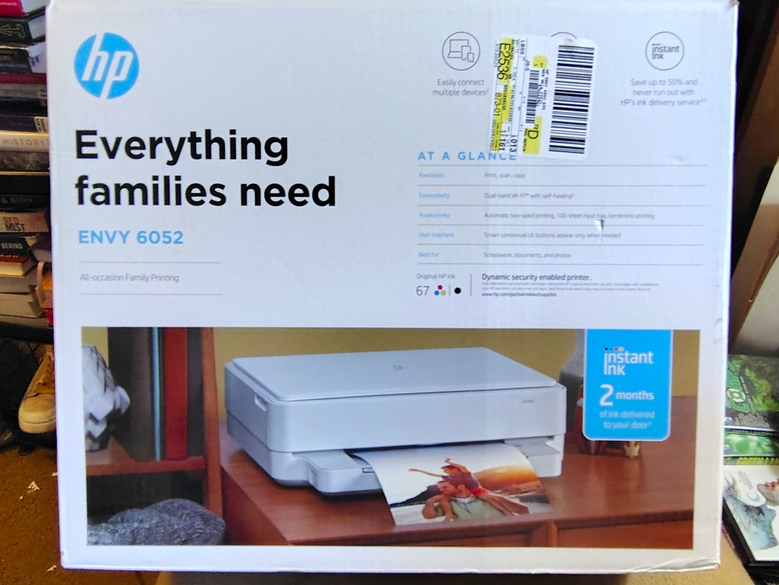 HP Envy ENVY 6052 Wireless Color Inkjet All-In-One Duplex Scan Copy