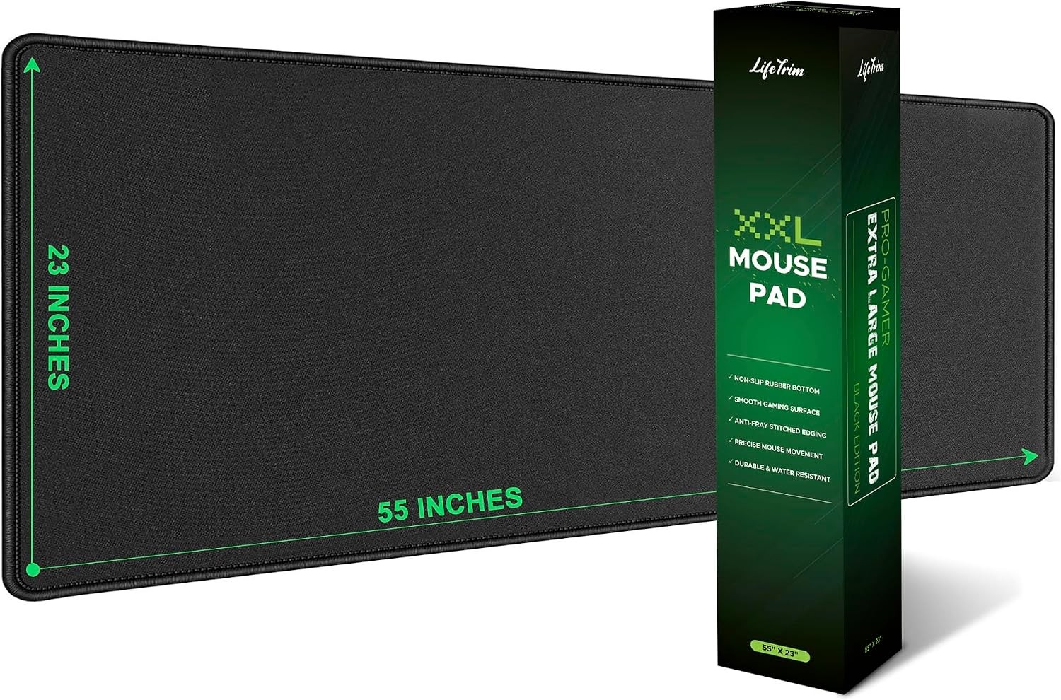 Extra Large Desk Mat 55x23 Inch, 5mm Extra Thick Extended Gaming Mouse Pad Full