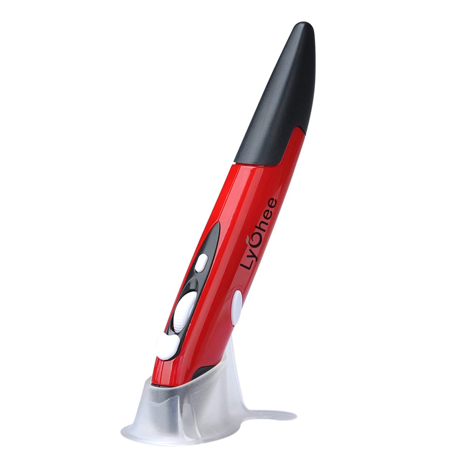 Lychee Wireless Optical Pocket Pen Mouse, 2.4GHz USB Red