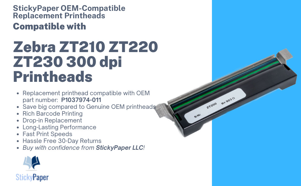 Zebra ZT200 Series 300 dpi Compatible Printhead (P1037974-011)