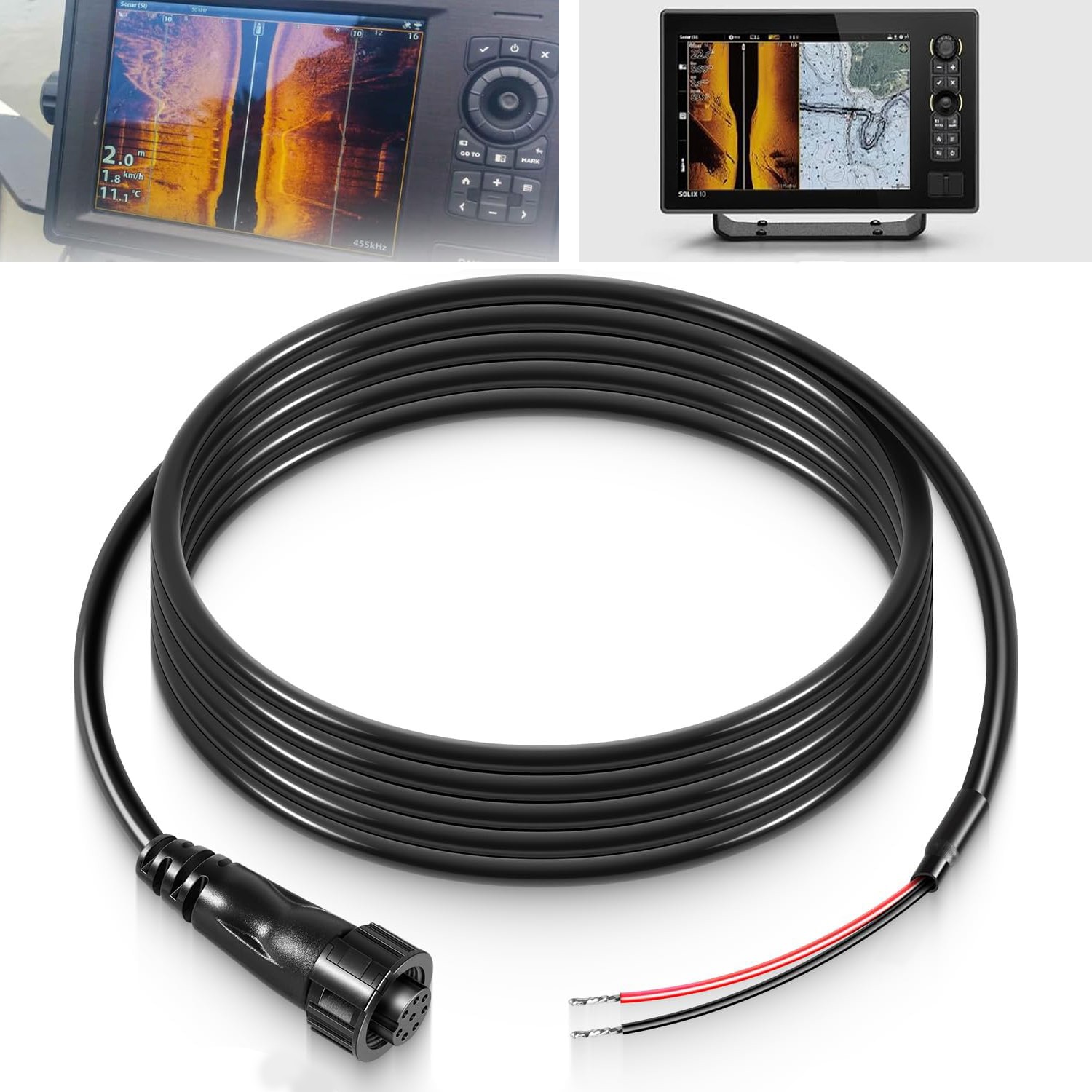 720085-1 Power Cable 6ft, PC12 Power Cord 8-Pin for Humminbird Solix/Onix Series