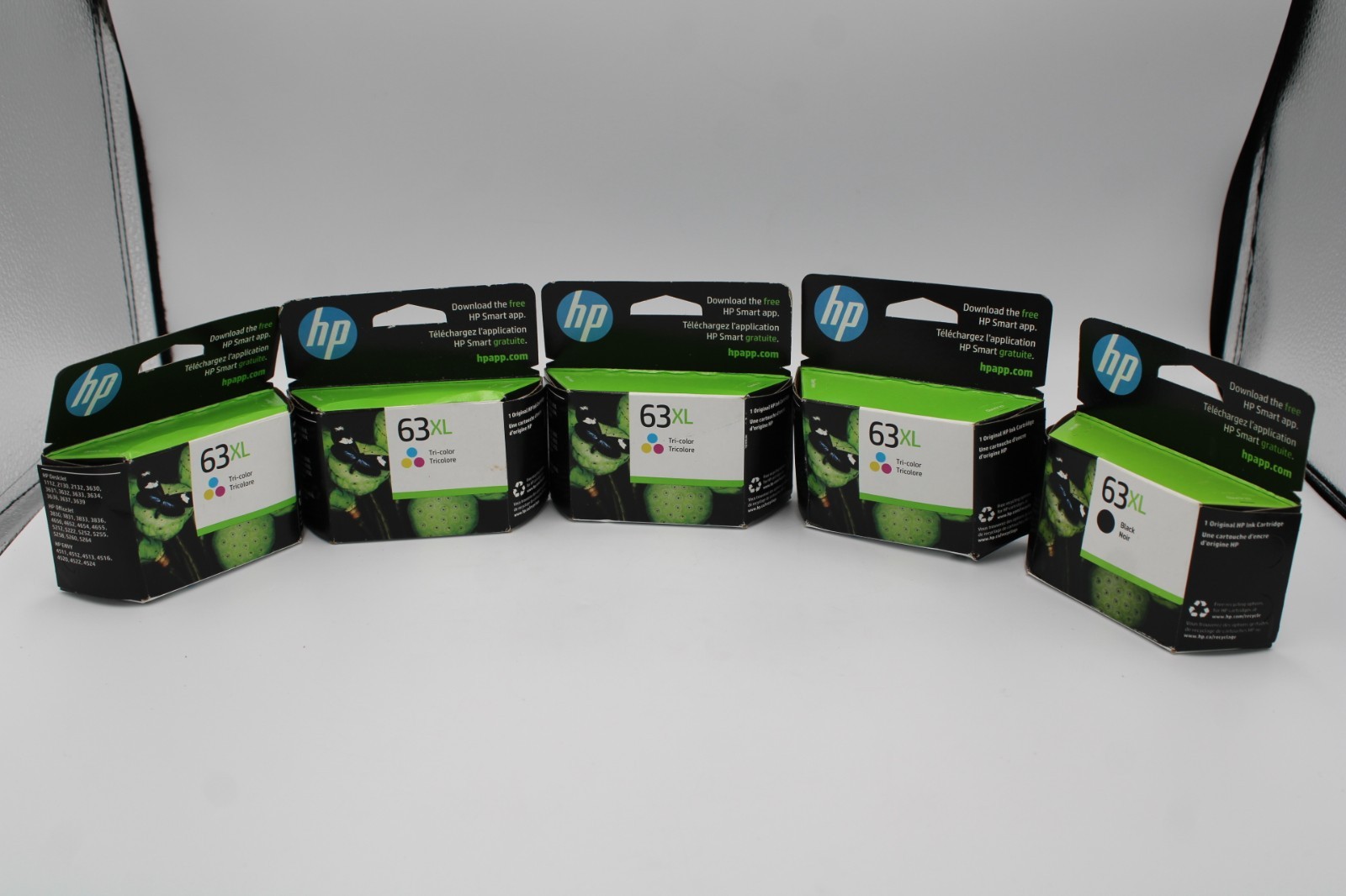 HP 63XL High Yield Ink Cartridges Combo Pack One Black & Tri-Color EXP 2026