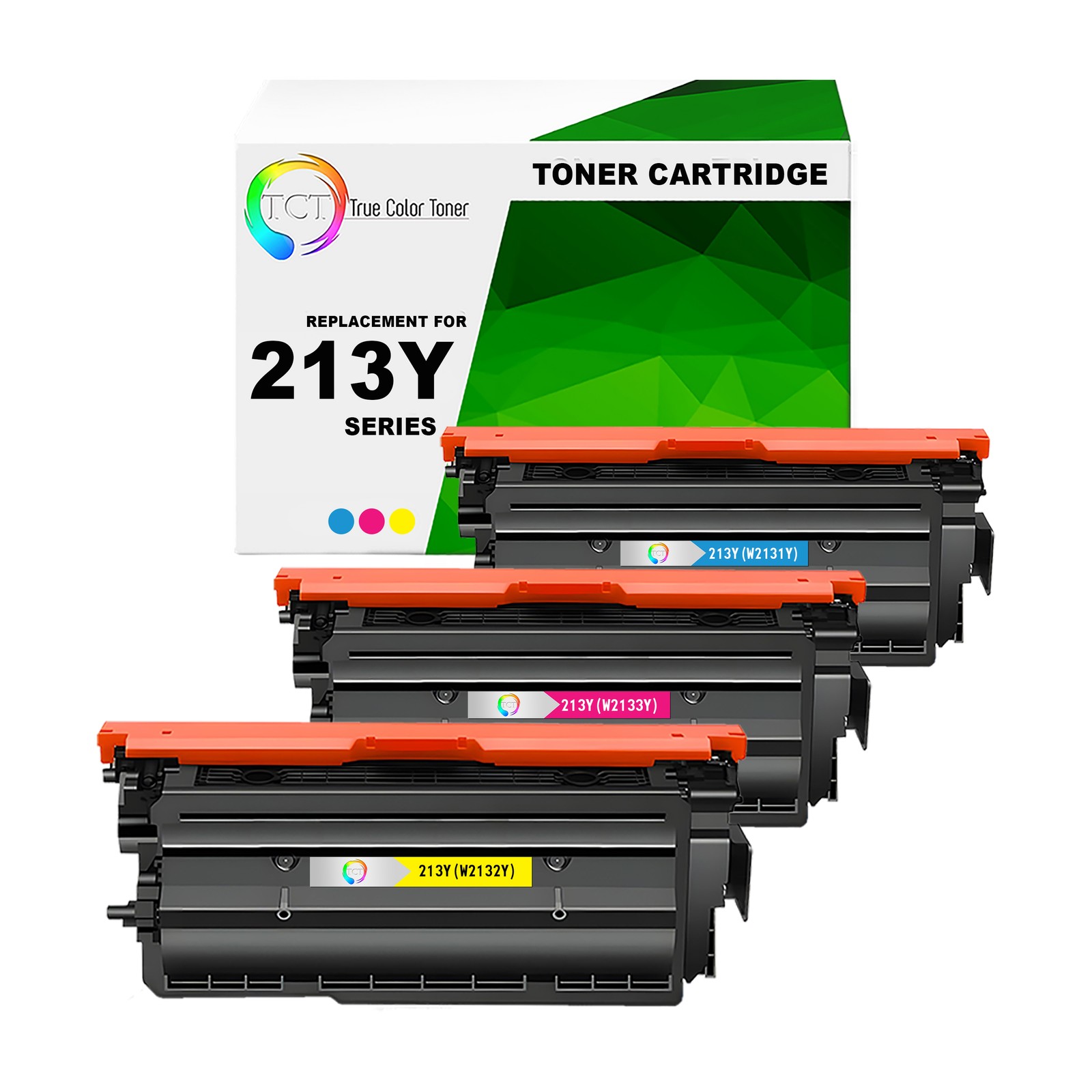 3Pk TCT Premium 213Y CYM Super HY for Compatible HP 5700dn 6700 Toner Cartridge