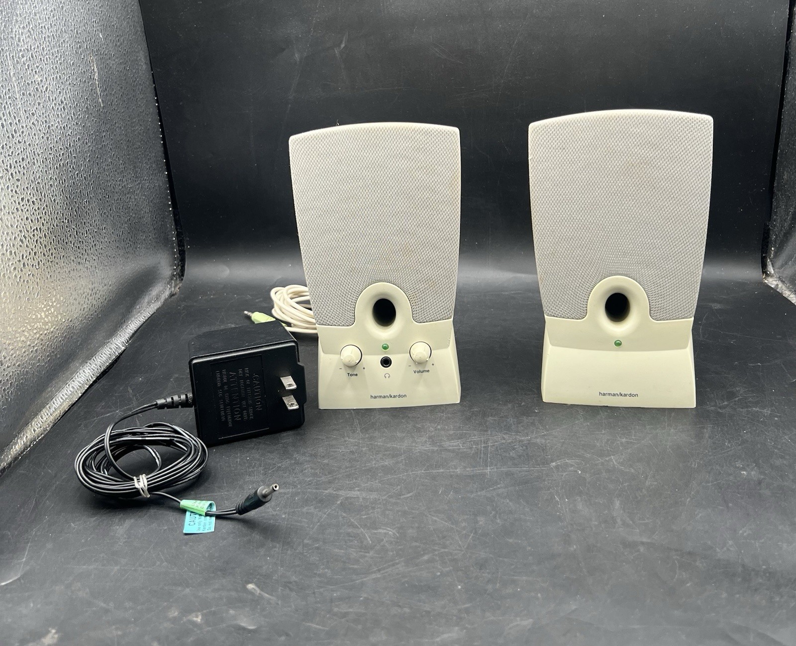 Harman Kardon HK195 Multimedia Computer Speakers Tested Working w/ AC Adapter