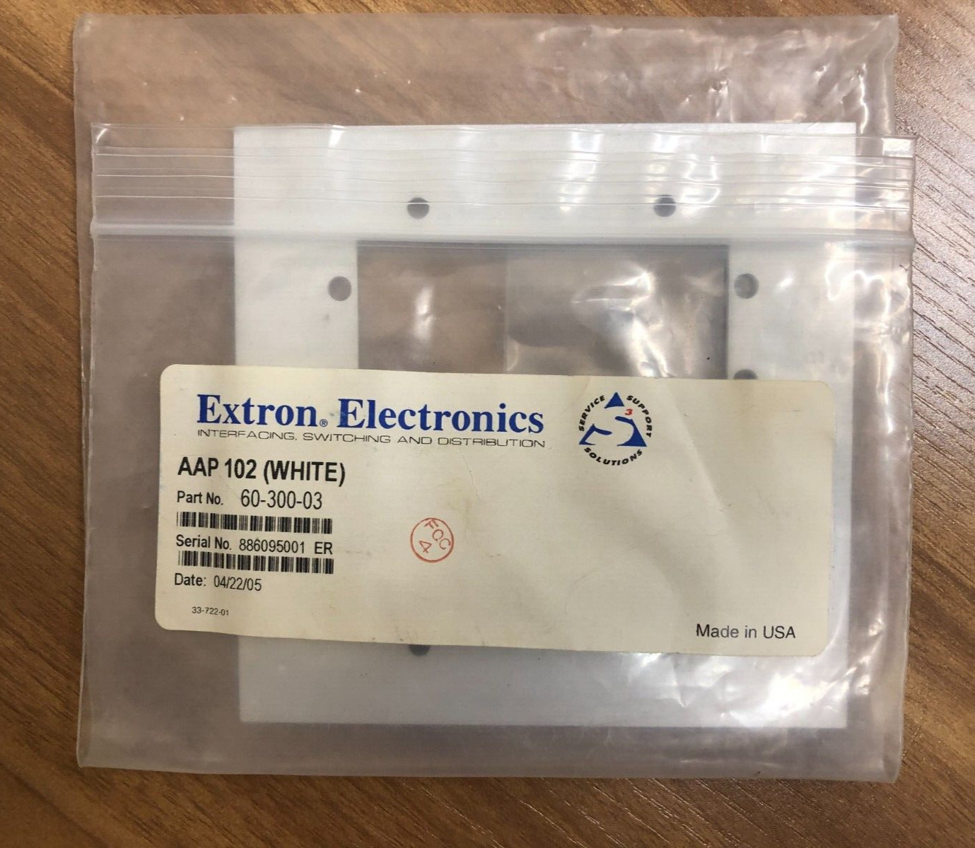 EXTRON 60-300-03,  AAP 102 Two-Gang AV Connectivity Mounting Frame , White, New