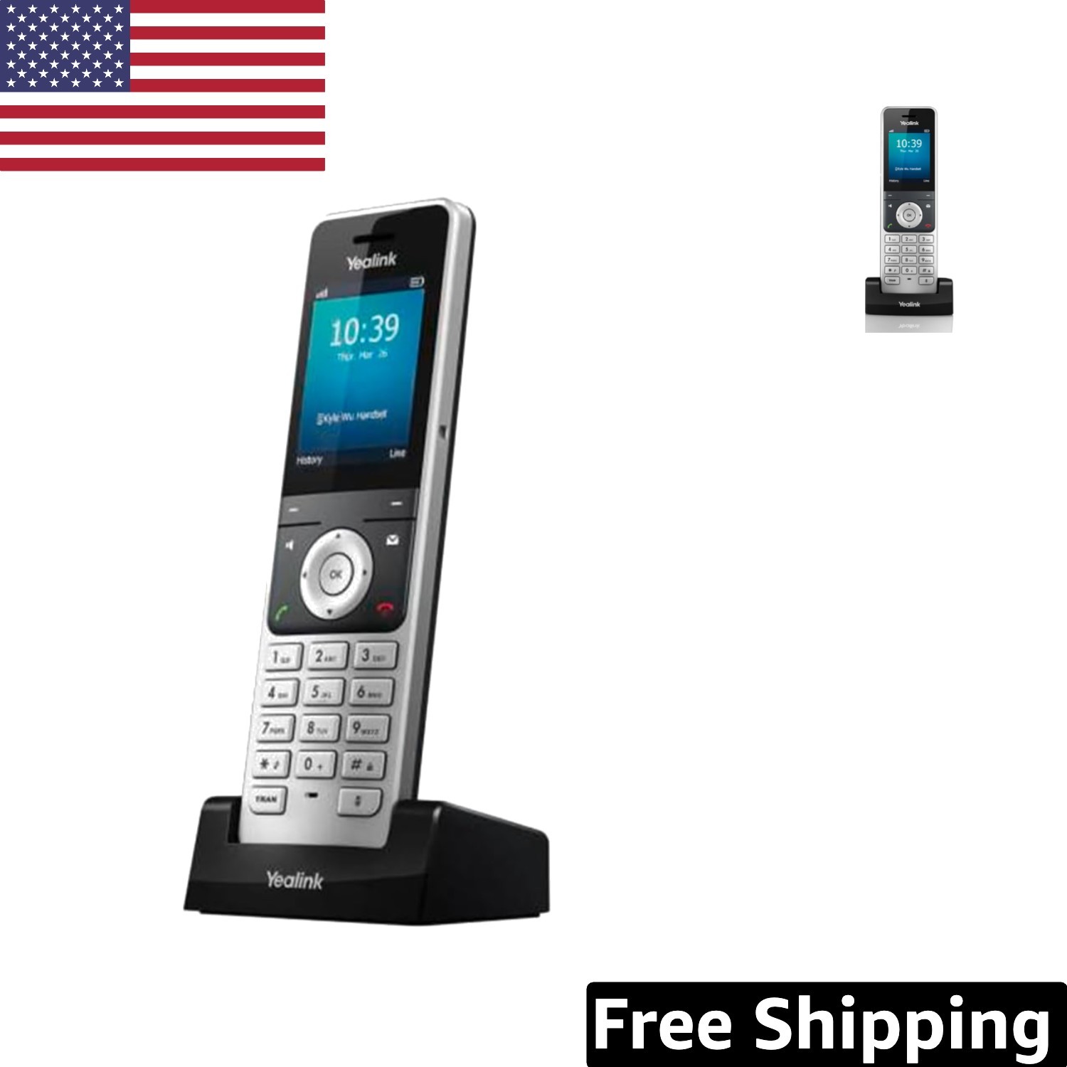 W76P SIP Cordless Phone Bundle with W56H Handset & W70 Base - Secure & Efficient