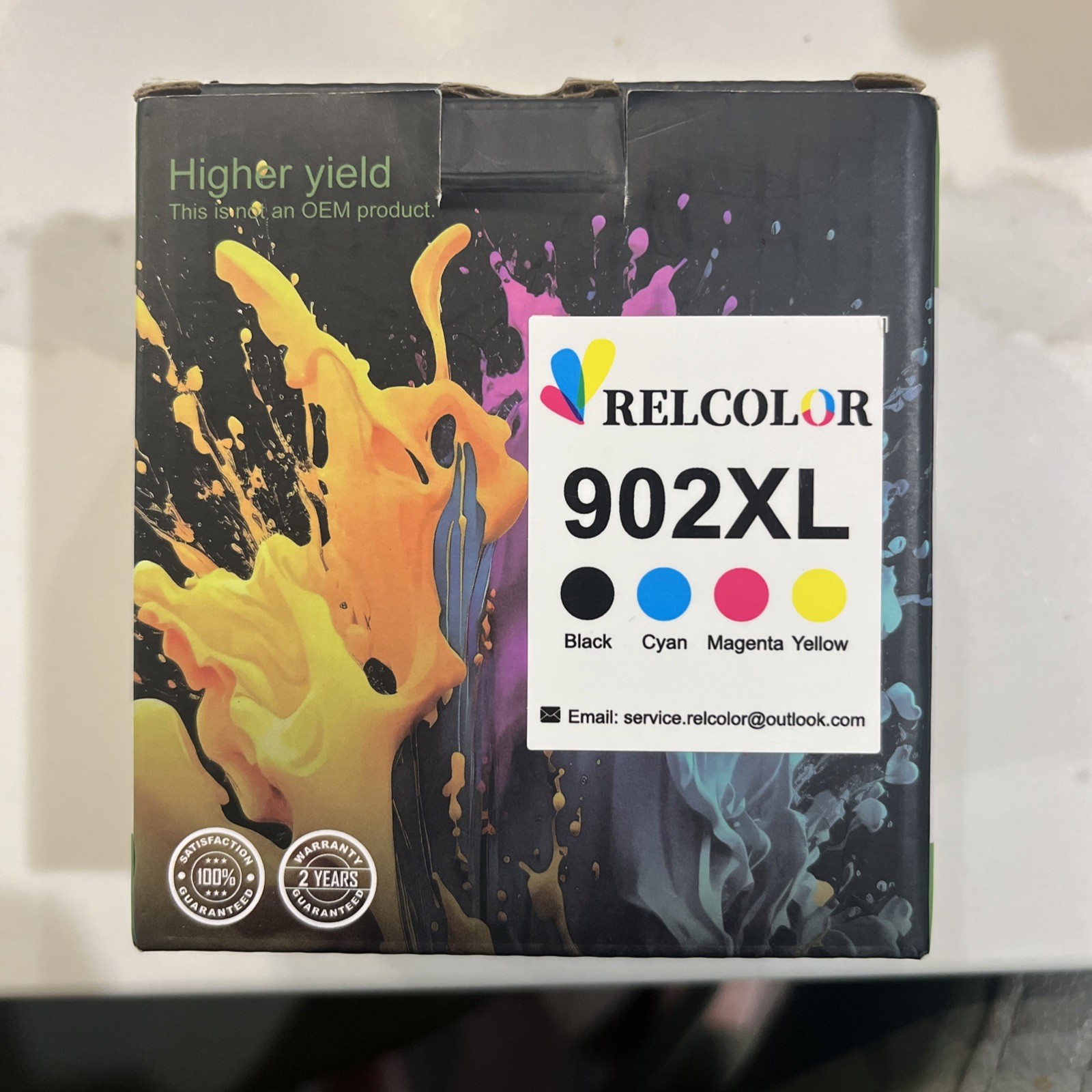 RELCOLOR 902XL INK CARTRIDGE COMBO PACK. INCLUDES: CYAN, MAGENTA, BLACK , YELLOW