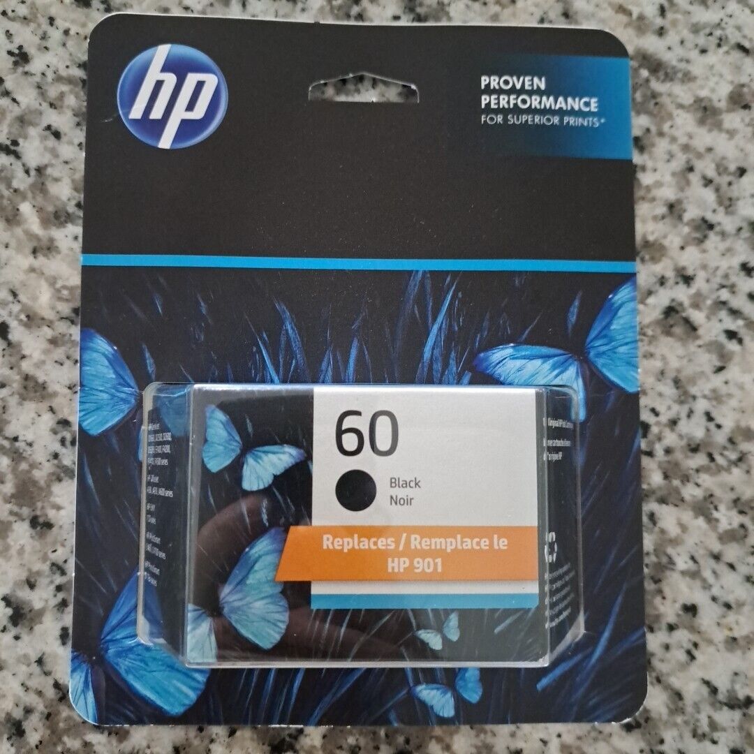 Genuine HP 60 Black Ink Cartridge Cc643wn Sept 2018