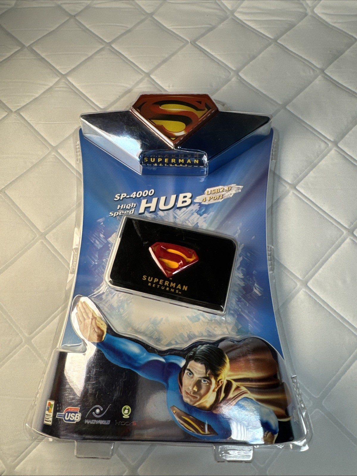 BUSlink I-Rocks Superman Blue USB 2.0 4-Ports External Hub SP-4000-BL