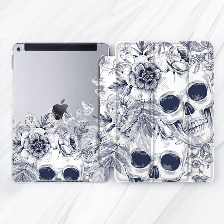 Goth Skull Horror Flower Occult Case For iPad 10.2 Air 4 5 Pro 9.7 11 12.9 Mini