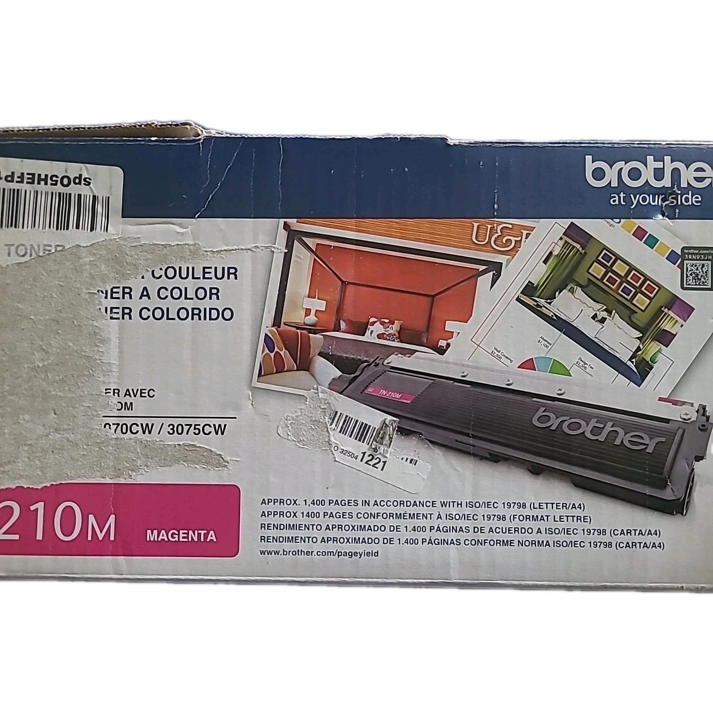 Brother TN-210M Magenta Toner Cartridge Genuine - Box Weathered but new