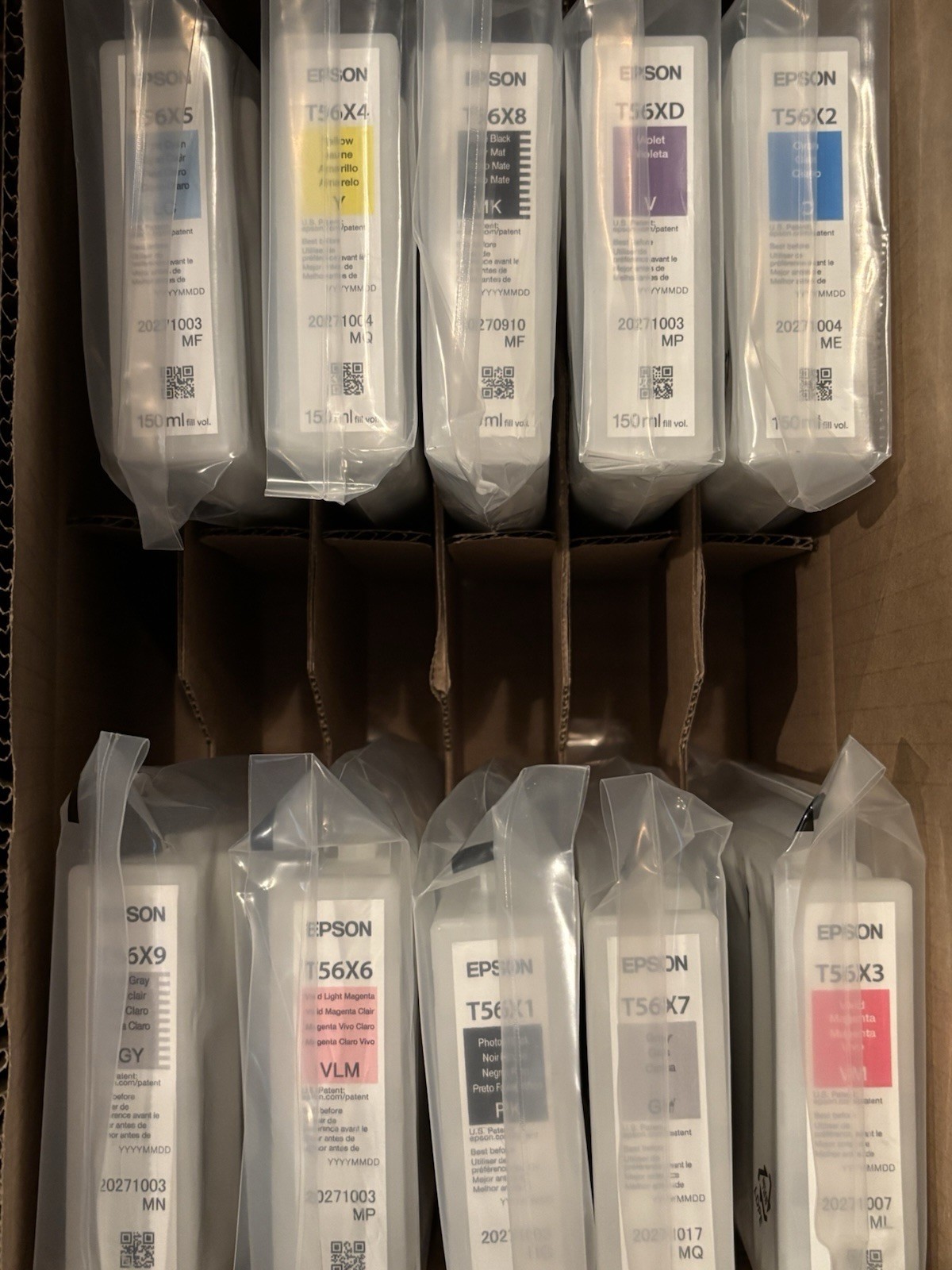 Epson T56x Genuine Ink Cartridge Set Of 10 150ml