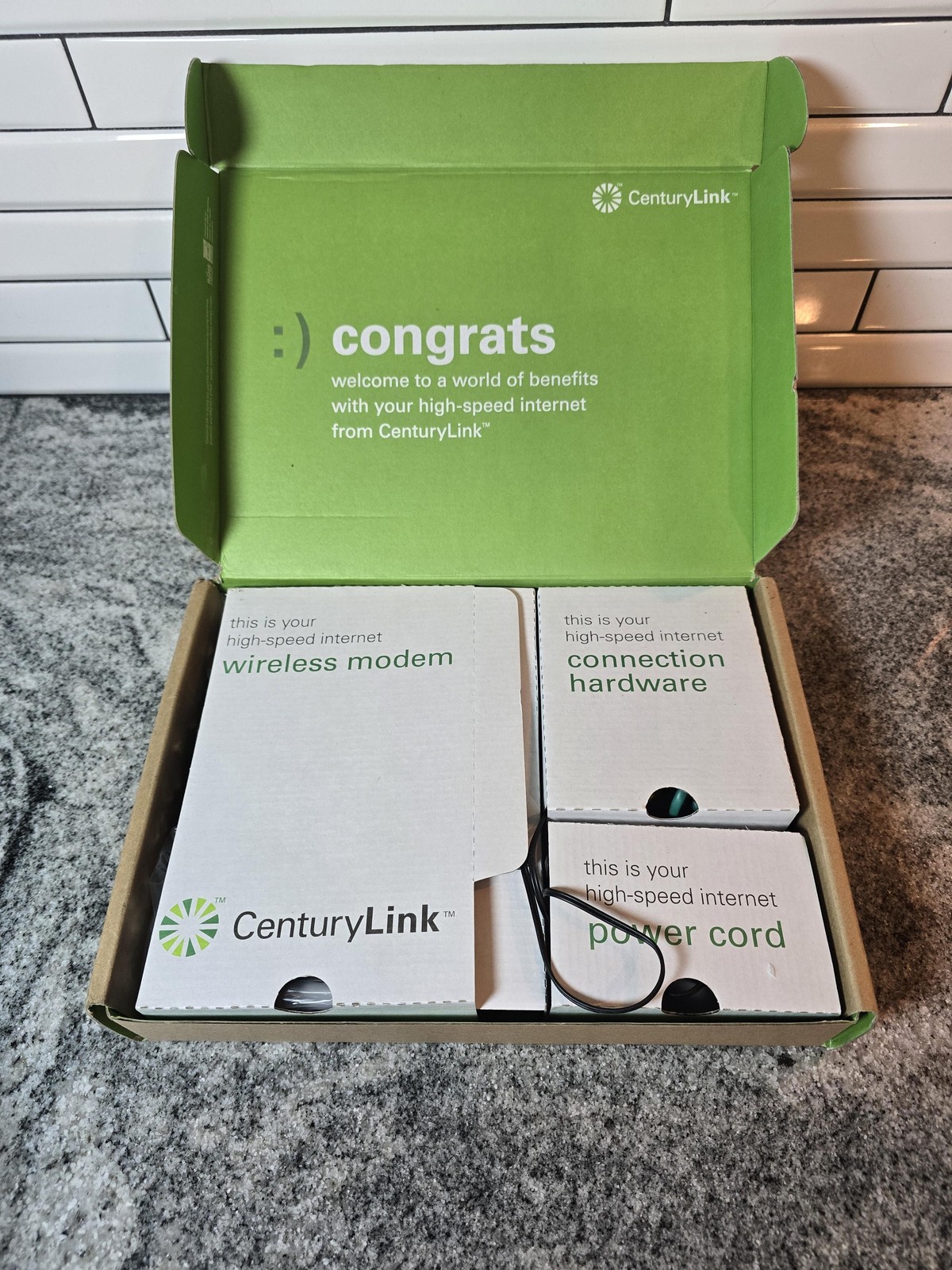CenturyLink C1000A Wireless Modem Router Kit DSL WiFi Gateway Filters Cables