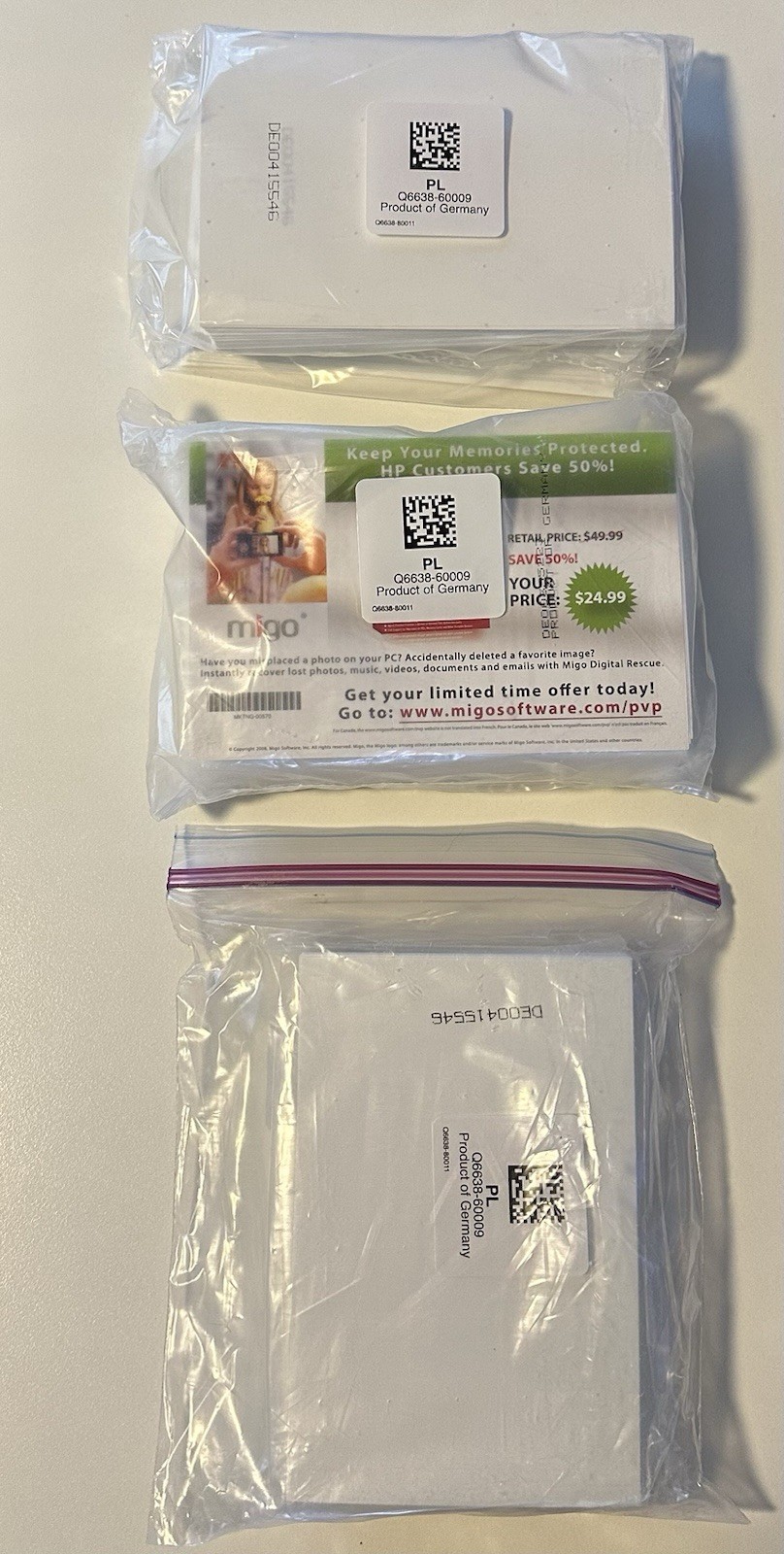 HP Photo Paper Glossy 2 Packs New 1 Pack Opened -  4X6" Borderless  Q6638-60009