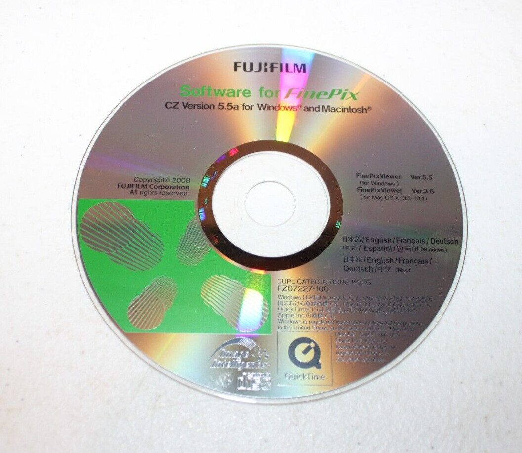FujiFilm Software for FinePix CZ Version 5.5a for Windows & Macintosh DISC ONLY