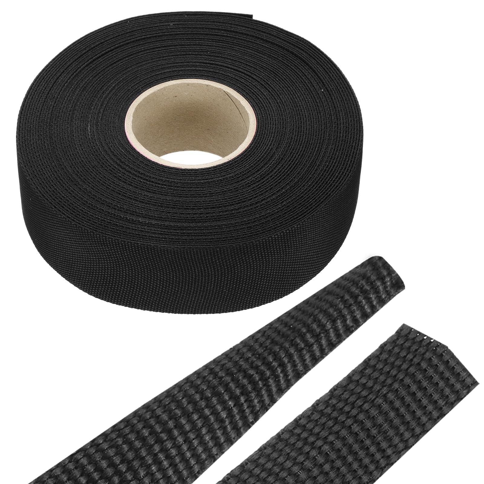 MECCANIXITY Braided Cable Sleeves Heat Shrinkable Fabric Sleeving, 1 1/4" 60f...