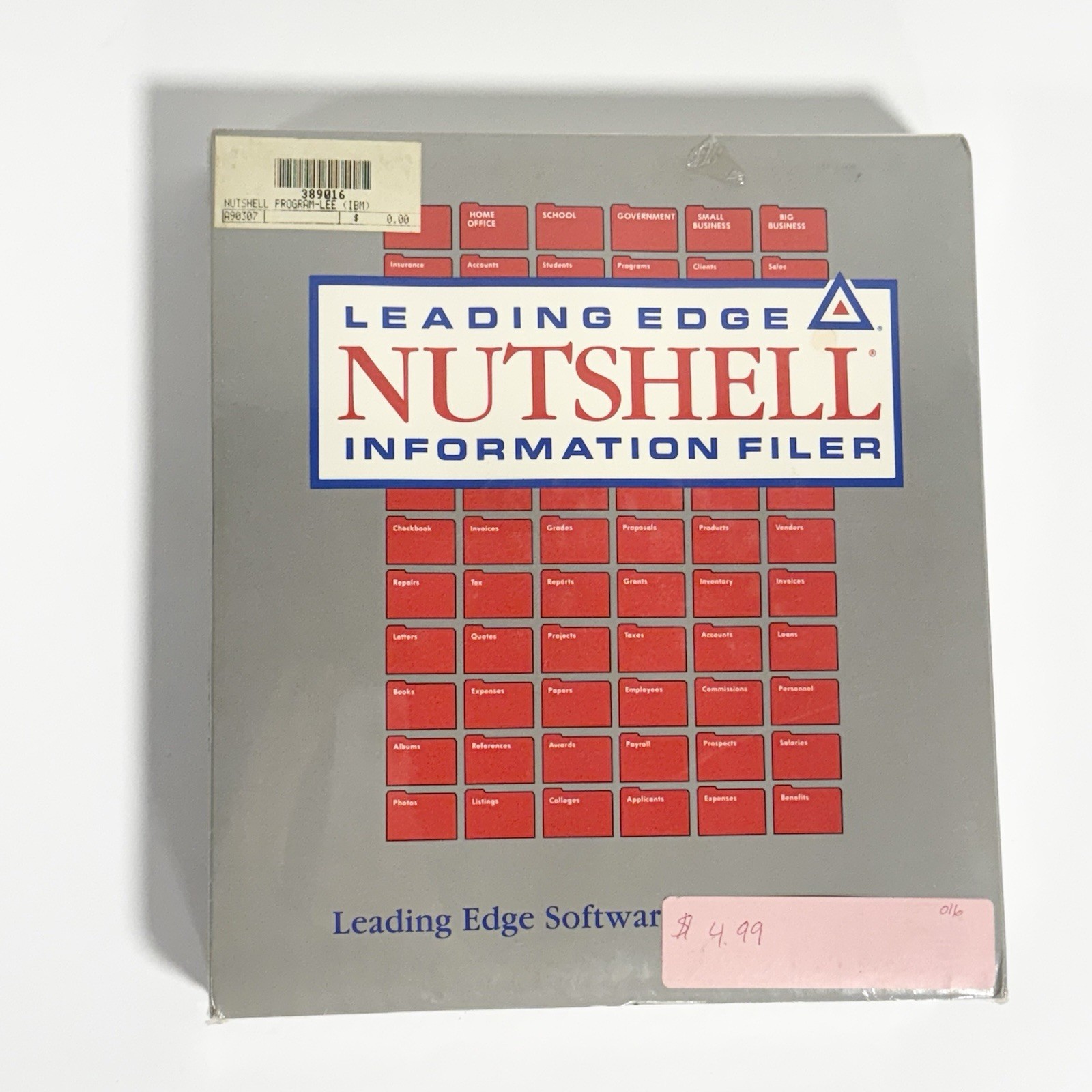 Leading Edge Nutshell Information Filer IBM PC DOS 2.0 Software 256K RAM Vintage