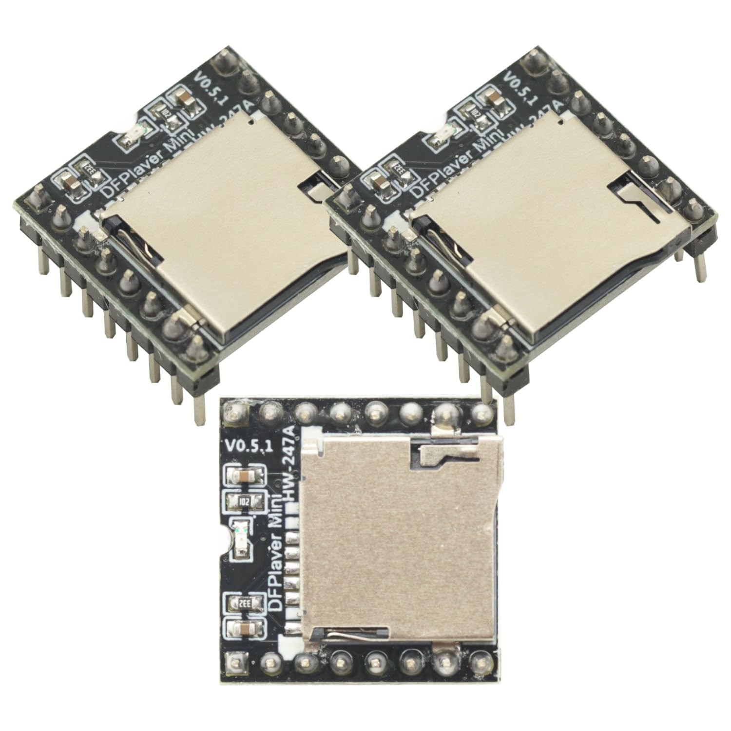 3pcs Mini mp3 Player U Disk TF Card Mini MP3 Player Audio Voice Module Board ...