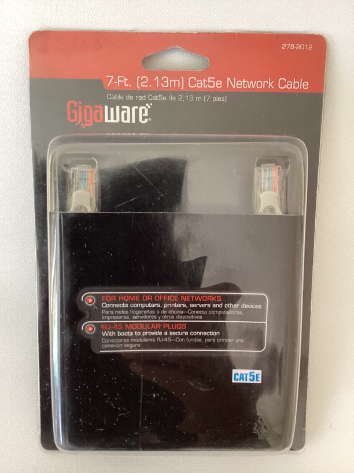 Gigaware Network Cable 7-Ft. (2.13m) Cat5e # 278-2012