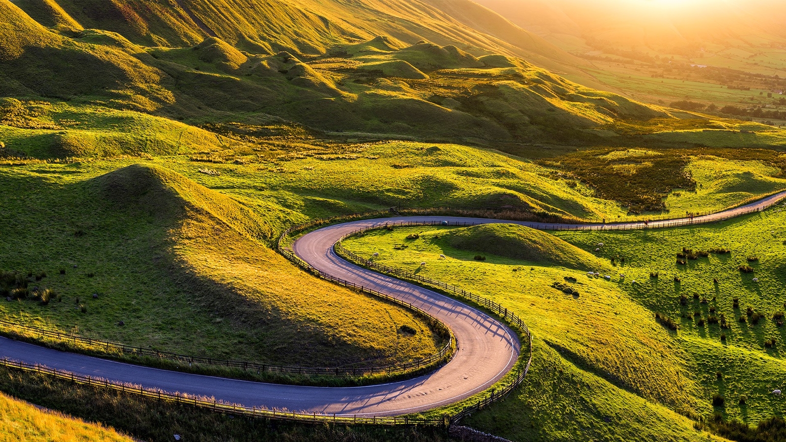 Landscape nature road hairpin turns hills mountains Custom Gaming Mat Desk