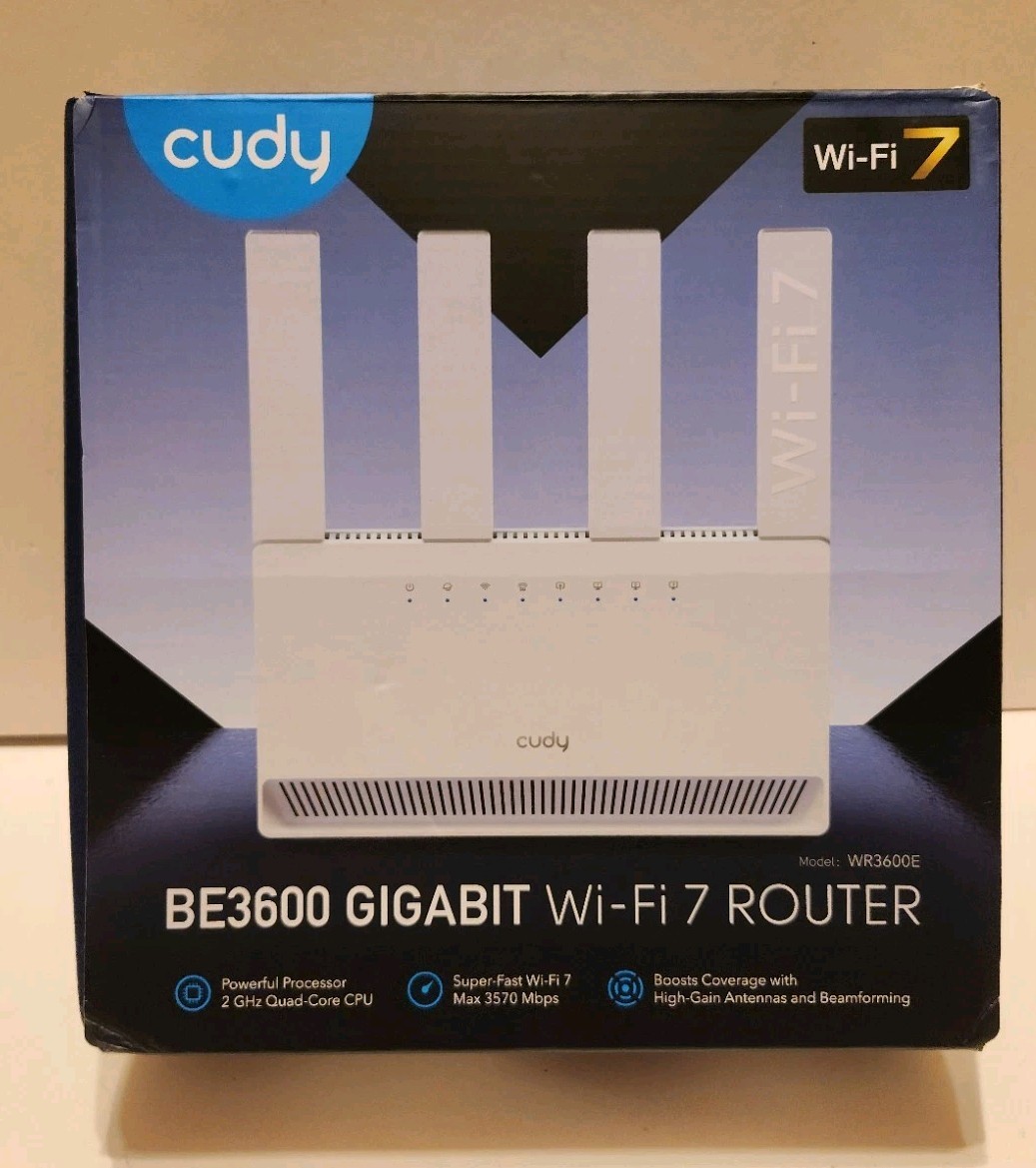 Cudy WR3600E BE3600 Dual-Band Wi-Fi 7 Router With 4 Gigabit Ports - OPEN BOX